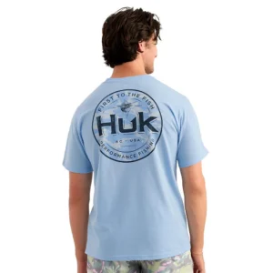 Huk Marlin Circle Short Sleeve Pocket Shirt Cerulean 2XL | Elite Firearms