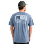 Huk Born Wave Short Sleeve Shirt Stormy Blue S | Elite Firearms