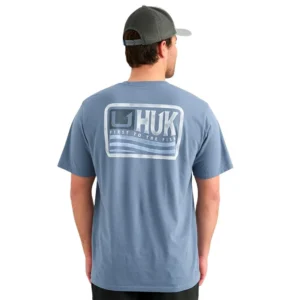 Huk Born Wave Short Sleeve Shirt Stormy Blue S | Elite Firearms