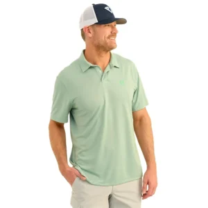 Huk Icon Polo Short Sleeve Shirt Fog Green 2XL | Elite Firearms