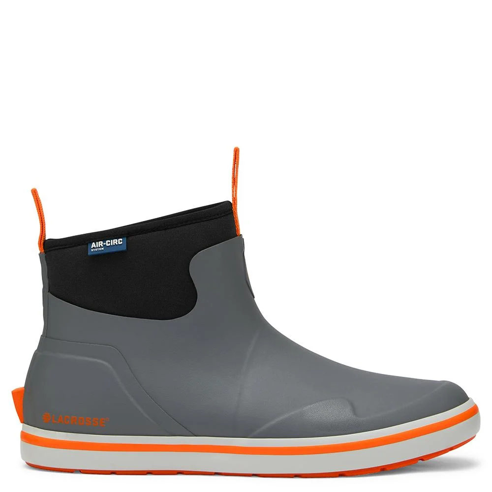 LaCrosse Mens Alpha Deck Boot 6" Grey/Orange Size 12 | Elite Firearms