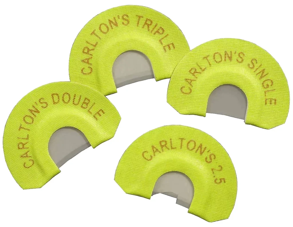 Wayne Carlton's Calls 70314 Essential Elk Diaphragm Call Single/Double/Triple/2.5 Reed Attracts Elk Yellow 4 Per Pkg | Elite Firearms