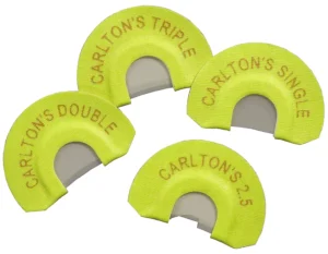Wayne Carlton's Calls 70314 Essential Elk Diaphragm Call Single/Double/Triple/2.5 Reed Attracts Elk Yellow 4 Per Pkg | Elite Firearms