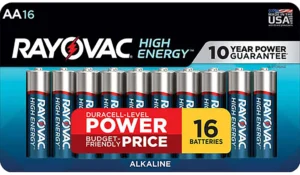 Rayovac 81516LT03 AA HIGH ENERGY Alkaline Batteries Silver/Blue 1.5 Volts 2,700 mAh (16) Single Pack | Elite Firearms