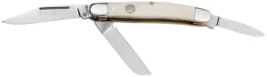 Boker 110854 Stockman Traditional Medium Clip Point/Sheepsfoot/Spey Plain D2 Steel Blade Smooth White Bone Handle | Elite Firearms
