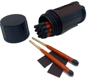 Black Beard Fire Starters MAT Stormproof Matches Black/Red 3" Long 20 Matches | Elite Firearms
