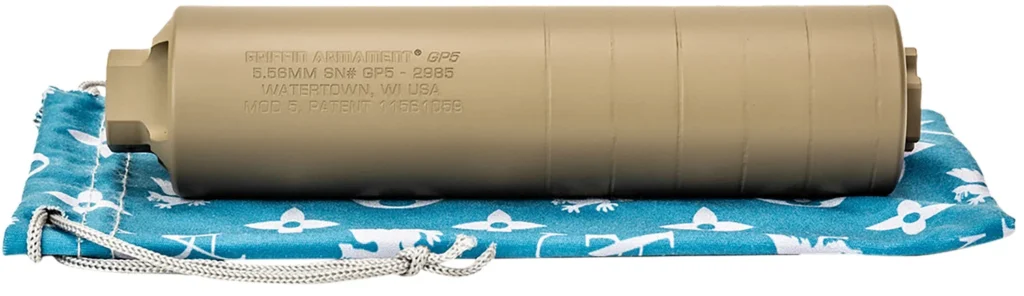 Griffin Armament GAGP5FDE-W GP5 Direct Thread Suppressor 5.56mm 1.50" FDE 17-4 PH Stainless Steel 1/2"x28 | Elite Firearms