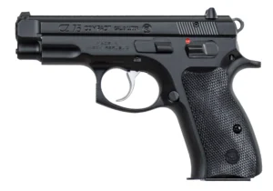 CZ-USA 91190 CZ 75 Compact 9mm Luger 14+1 3.75" Blued Steel Barrel, Black Serrated Steel Slide, Black Polycoat Steel Frame w/Beavertail, Black Plastic Grip | Elite Firearms
