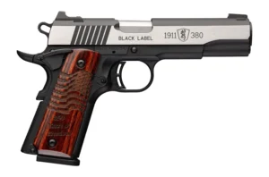 Browning 051122492 1911 Black Label Medallion Pro 250 Full Size 380 ACP 10+1 4.25" Matte Stainless Barrel, Blackened w/Silver Polished Flats Stainless Steel Serrated Slide, Matte Black Polymer Frame w | Elite Firearms