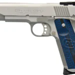 Colt Mfg O5072XE Gold Cup Trophy 9mm Luger 9+1 5" Steel Barrel,  Stainless Steel Serrated Slide & Frame w/Beavertail, Competition Blue G10 Grips, Ambidextrous | Elite Firearms