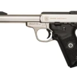 Smith & Wesson 10201 SW22 Victory Full Size Frame 22 LR 10+1, 5.50" Satin Stainless Steel Threaded Barrel, Slide & Frame, Black Textured Grip, Thumb Safety | Elite Firearms