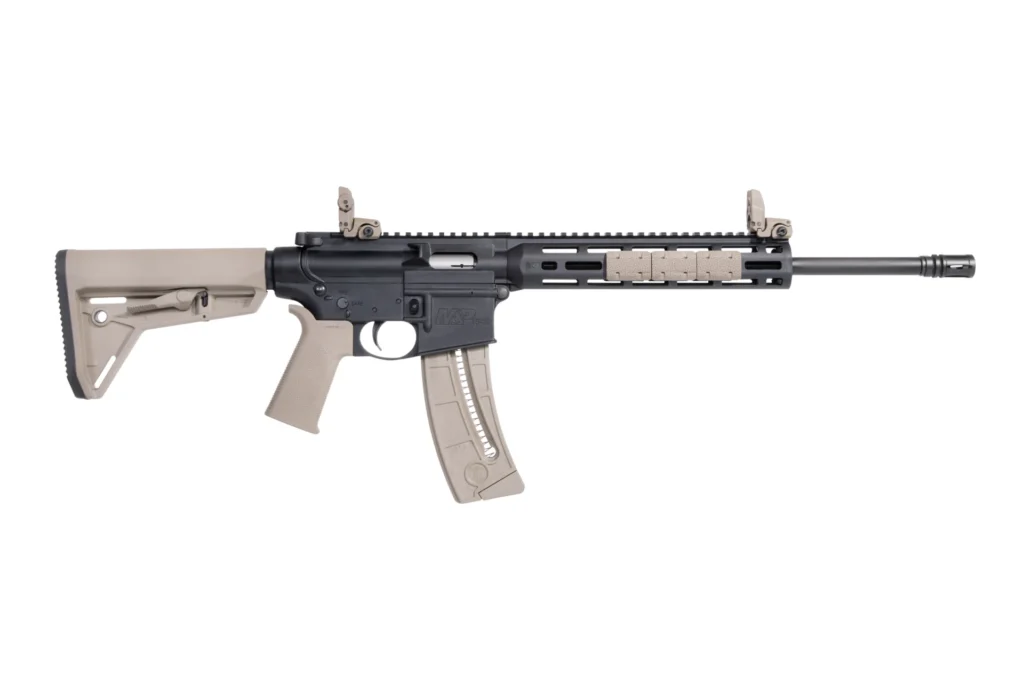 Smith & Wesson 10210 M&P15-22 Sport 22 LR Caliber with 25+1 Capacity, 16.50" Barrel, Matte Black Metal Finish & Adjustable Magpul MOE SL Flat Dark Earth Stock Right Hand | Elite Firearms