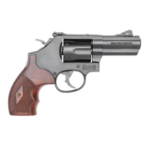Smith & Wesson 12039 Model 19 Performance Center Carry Comp 357 Mag Or 38 S&W Spl +P  3" PowerPort Black Stainless Steel  Barrel, Black Carbon Steel 6rd  Cylinder & K-Frame, Finger Grooved Wood Grip