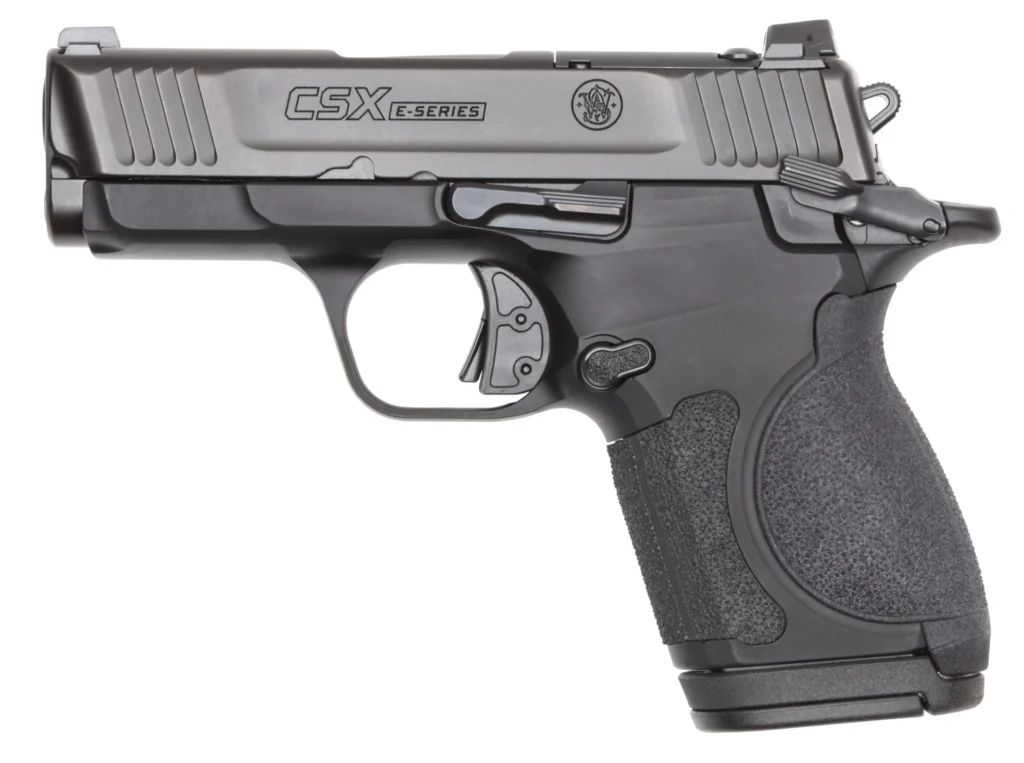 S&W CSX E-Series Handgun 9mm Luger 10(1)/12(1)/17(1)rd Magazines 3.1" Barrel Thumb Safety Black Slide | Elite Firearms