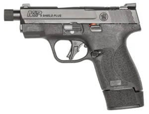 Smith & Wesson 14095 M&P9 Shield Plus Micro-Compact Frame 9mm 10+1 15+1 13+1 3.70" Black Armornite Stainless Steel Slide Black Polymer Frame Textured Grip | Elite Firearms