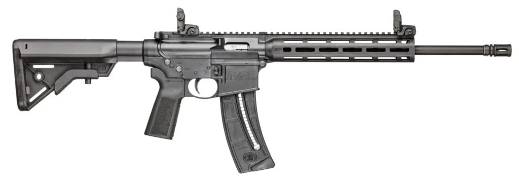 Smith & Wesson 14180 M&P15-22 Sport 22 LR 25+1 16.50" Black Steel Threaded Barrel, Picatinny Rail Polymer Receiver, M-LOK Polymer Handguards, Black Polymer B5 Bravo Stock, Black B5 Type 23 Grips | Elite Firearms
