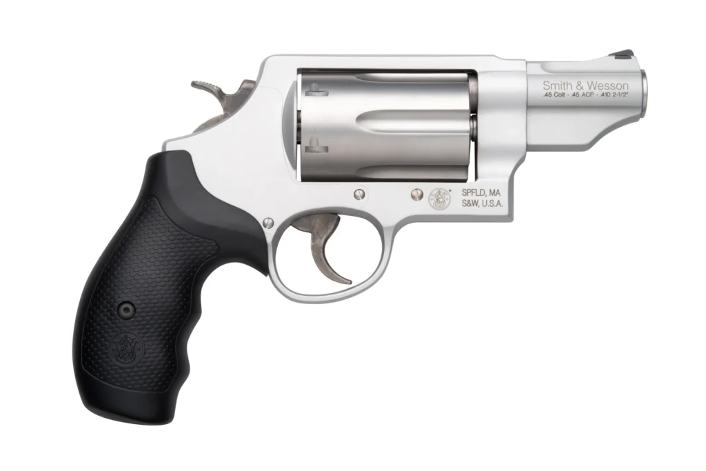 Smith & Wesson 160410 Governor 45 Colt (LC) Or 2.50" 410 Gauge, 2.75" Stainless Barrel, 6rd Stainless Cylinder, Matte Silver Scandium Alloy Z-Frame, Black Polymer Grip | Elite Firearms