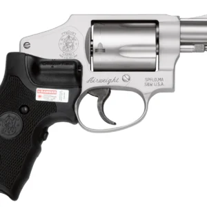 Smith & Wesson 150972 Model 642 Airweight 38 S&W Spl +P 5 Shot 1.88" Stainless Steel Barrel/Cylinder, Matte Silver Aluminum Alloy J-Frame, Includes Crimson Trace LG-305 Lasergrip, No Internal Lock