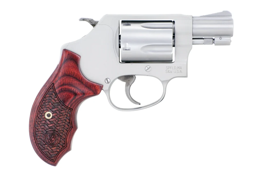 Smith & Wesson 170349 Model 637 Performance Center Enhanced Action 38 S&W Spl +P 5 Shot 1.88" Stainless Steel Barrel/Cylinder, Matte Silver Aluminum Alloy J-Frame, Custom Wood Grip, Internal Lock | Elite Firearms