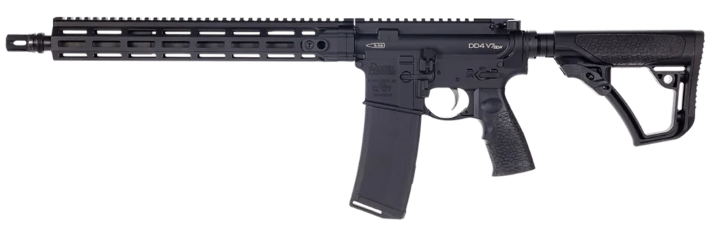 Daniel Defense DD4 V7 SLW Rifle 5.56mm NATO 32rd Magazine 14.5" 1/2x28 Threaded Barrel Black with 13.4" Handguard and Flash Hider | Elite Firearms