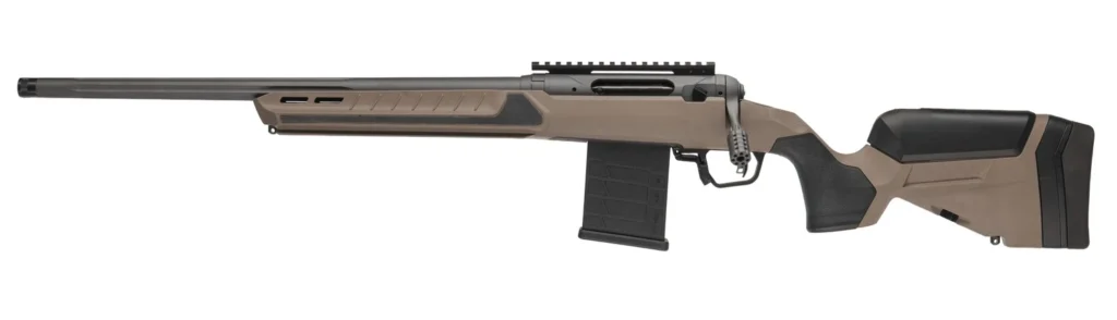 Savage Arms 32687 110 Core Tactical Full Size 6.5 Creedmoor 10+1 20" Medium Heavy Fluted Barrel, Arca Rail Forend, Coyote Tan AccuStock w/AccuFit V2 Synthetic Stock, Left Hand | Elite Firearms
