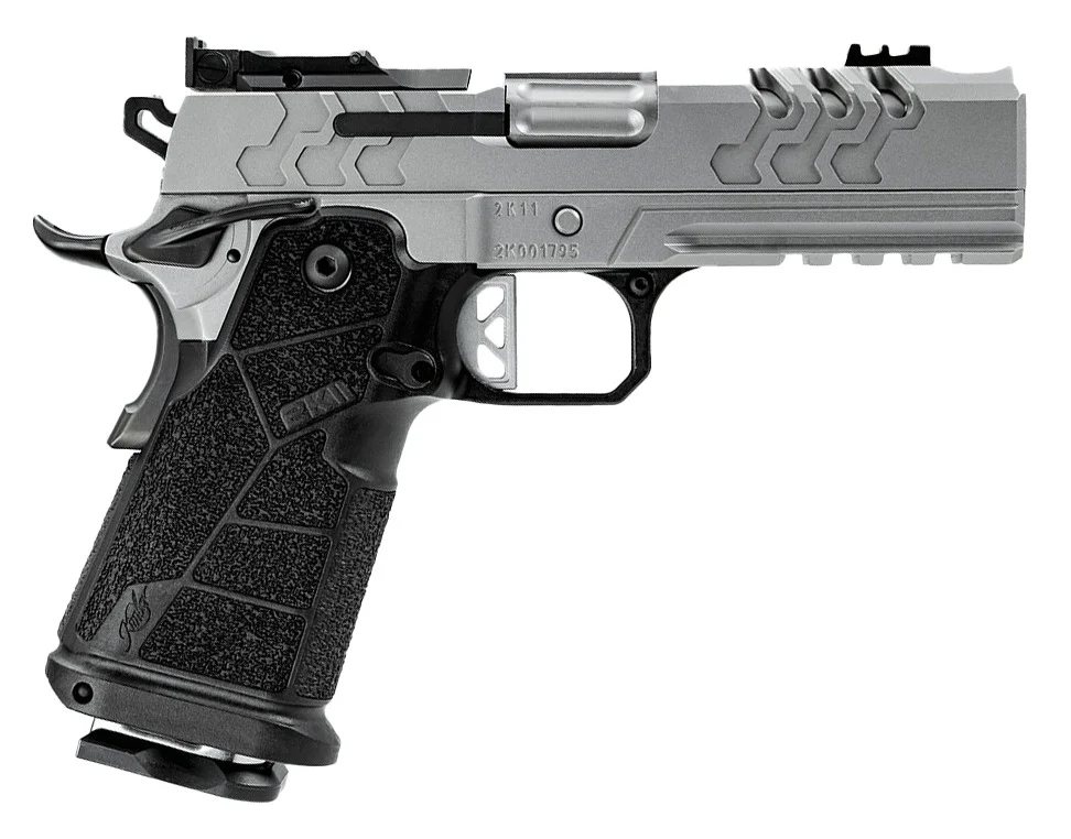 Kimber Mfg, Inc 3500075 2K11 Pro Compact 9mm Luger 19+1 4.25" Matte Stainless Steel Compensated Barrel & Lightening Cut/Optic Ready/Serrated Slide, Matte Stainless Steel Frame w/Beavertail & Picatinny