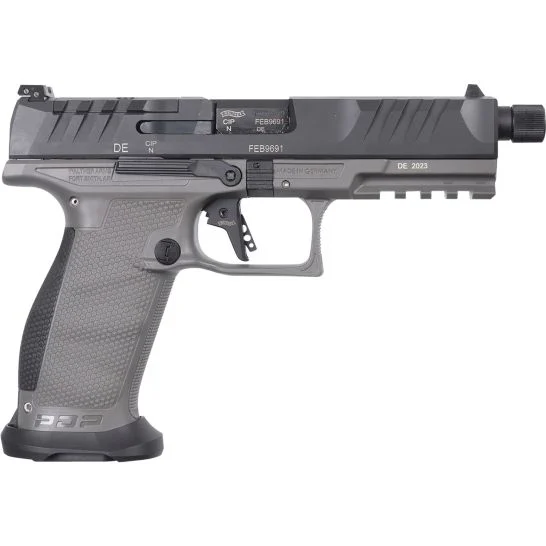 Walther Arms 2877503 PDP Pro SD 9mm Luger 18+1 5.10" Threaded Barrel, Black Optic Cut/Serrated Slide, Tungsten Gray Polymer Frame with Pic. Rail, Performance Duty Grip, Flared Magwell | Elite Firearms