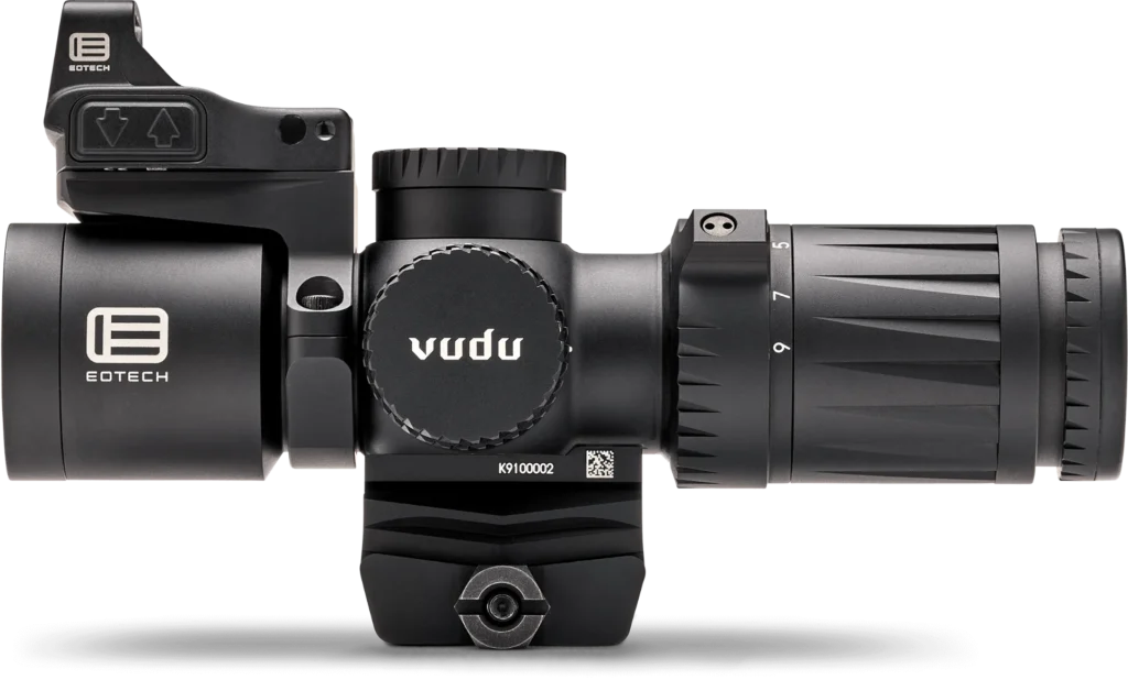 Eotech Vudu Rifle Scope 3-9x32 SFP HC1 Illum. Black with Integrated Mount and EFLX Red Dot | Elite Firearms