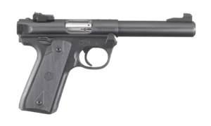 Ruger  Mark IV 22/45 22 LR 10+1, 5.50" Stainless Bull Barrel, Blued Drilled & Tapped Steel Receiver & Polymer Frame,  Black Checkered Polymer Grip Ambidextrous | Elite Firearms