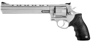 Taurus 2-440089 44 44 Rem Mag Caliber with 8.37" Ported Barrel, 6rd Capacity Cylinder, Overall Matte Finish Stainless Steel, Finger Grooved Black Rubber Grip & Adjustable Rear Sight | Elite Firearms