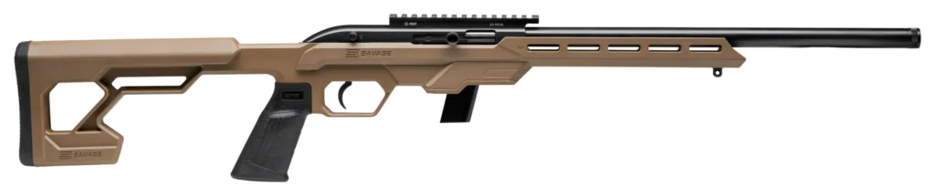 Savage Arms 45124 64 Precision 22 LR Caliber with 10+1 Capacity, 16.50" Threaded Barrel, Matte Black Metal Finish & Chassis Flat Dark Earth Synthetic Stock Right Hand (Full Size) | Elite Firearms