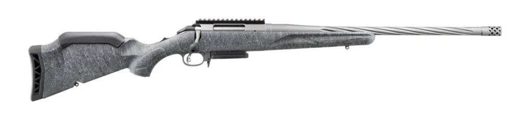Ruger American Rifle Gen II 243 Win 3rd Magazine 20" Fluted Threaded Barrel Gray Splatter Stock | Elite Firearms