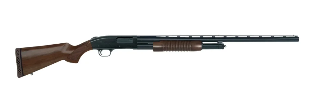 Mossberg 50430 500 Retrograde-Field 12 Gauge 3" 5+1 28" Barrel, Matte Blued Metal Finish, Walnut Stock w/Checkered Grip & Corncob Forend, Dual Bead Sight, Accu-Set Chokes | Elite Firearms