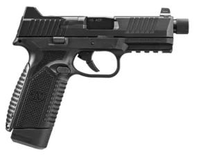 FN 66101385 545 Tactical 45 ACP 10+1 4.71" Black Target Crown/Threaded Steel Barrel, Black Optic Cut/Serrated Steel Slide & Polymer Frame w/Picatinny Rail,  Ambidextrous | Elite Firearms