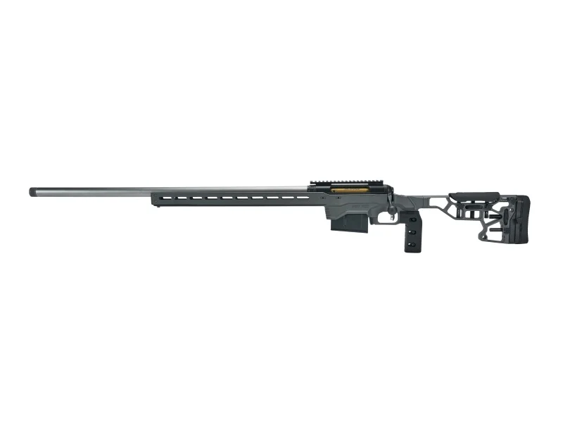 Savage Arms 57708 110 Elite Precision 338 Lapua Mag 5+1 30" Matte Stainless, Matte Black Rec, Gray Cerakote Adjustable MDT ACC Aluminum Chassis Stock, Left Hand (MB Not Included) | Elite Firearms