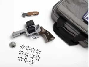 Smith & Wesson 14635 Model 686 SPEC R Bundle 357 Mag/38 Special +P 7 Shot, 4.13" Titanium Cerakote PowerPort Stainless Steel Vented Barrel & Frame, Black PVD Cylinder, Checkered Wood Grip, Aimpoint Ac | Elite Firearms