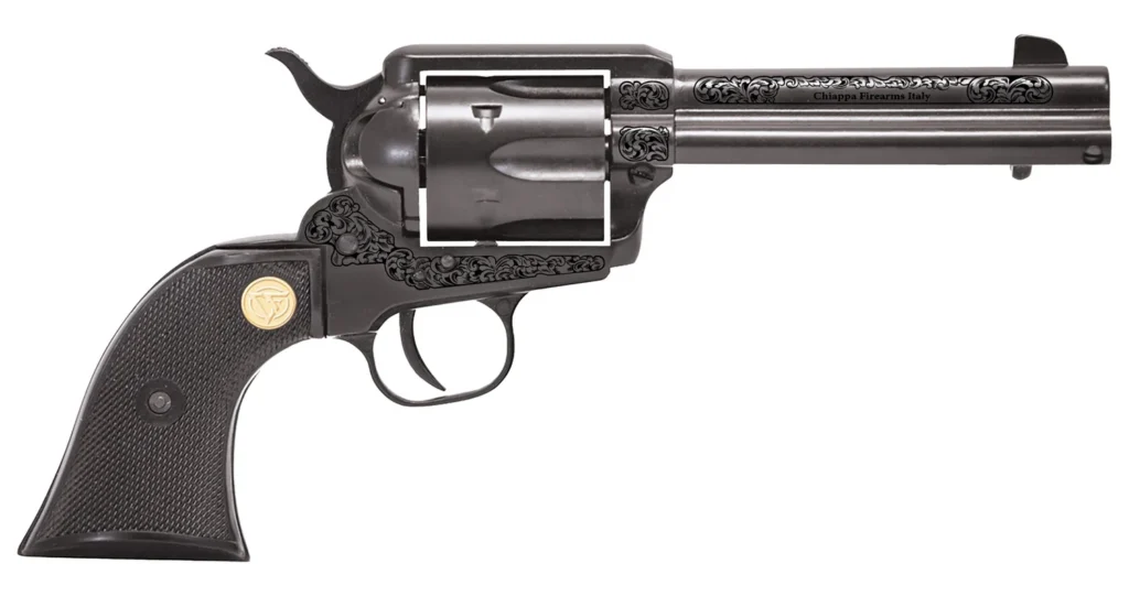 Chiappa 1873 Engraved Handgun .22 LR 6rd Capacity 4.75" Barrel Black | Elite Firearms