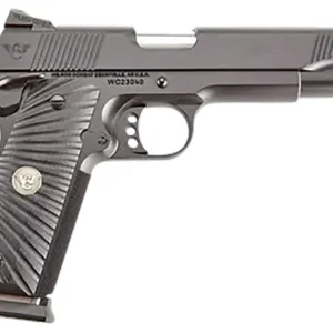 Wilson Combat CQBFS9A CQB  9mm Luger 5" 8+1 Stainless Match Grade Barrel Black Carbon Steel Slide with Front Serrations Black G10 Starburst Grip Fiber Optic Sight Ambi Thumb Safety