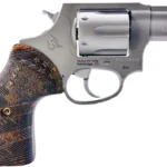 Taurus 2-85629-US2 856 Small 6 Shot 2" Matte Stainless Steel Barrel & Frame, Polished Cylinder, Custom Designed Wood Grip w/Stars, Transfer Bar Safety, Exposed Hammer | Elite Firearms