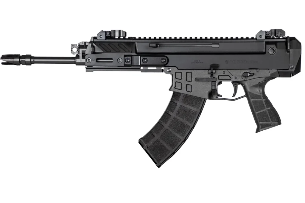 CZ-USA 91461 Bren 2 MS 7.62x39mm Caliber with 11.14" Barrel, 30+1 Capacity, Overall Black Finish, Carbon Fiber Receiver, Ambi Mag Release, Stippled Black Polymer Grip Right Hand | Elite Firearms