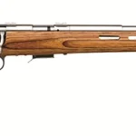 Savage Arms 96200 93R17 BTVSS 17 HMR Caliber with 5+1 Capacity, 21" Barrel, Satin Stainless Metal Finish, Fixed Thumbhole Natural Brown Laminate Stock & AccuTrigger Right Hand (Full Size)