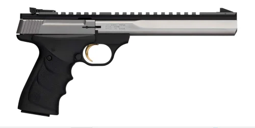 Browning 051508490 Buck Mark Contour 22 LR 10+1 7.25" Contoured Barrel, Matte Stainless Serrated Steel Optic Ready Slide, Matte Black Aluminum Frame, Finger Grooved Black Ultragrip RX Grip | Elite Firearms