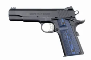 Colt Mfg O1970CCS Competition Government 45 ACP 8+1 5" Stainless National Match Barrel, Blued Serrated Carbon Steel Slide & Frame w/Beavertail, Blue Scalloped G10 Grip, Ambidextrous | Elite Firearms