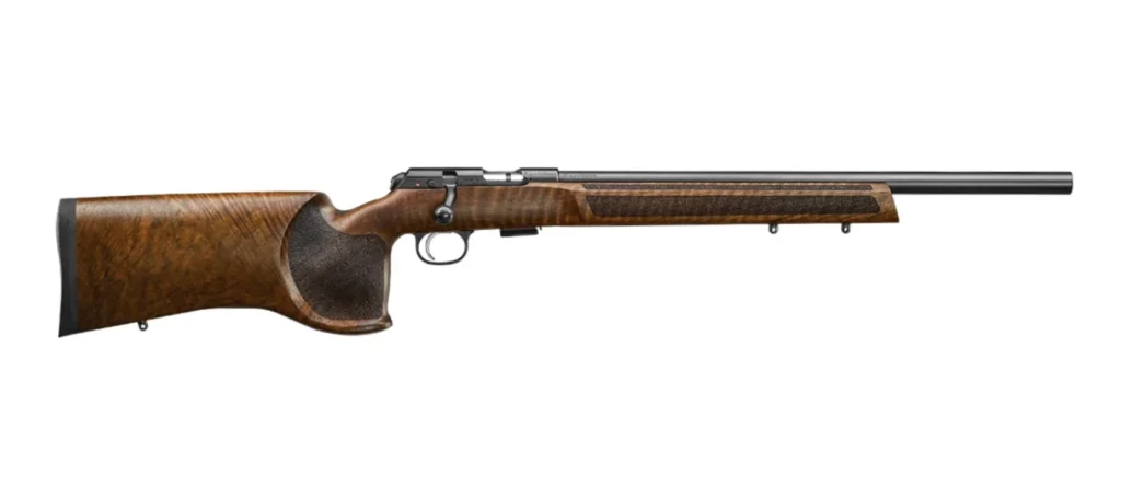 CZ-USA 02345 CZ 457 Varmint MTR Full Size 22 LR 5+1 20" Black Nitride 20.5 Barrel Black Nitride Steel Receiver Turkish Walnut Fixed Varmint-Style Stock Right Hand | Elite Firearms