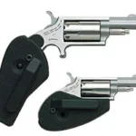 North American Arms 22MSHG Mini-Revolver 22 WMR 5 Shot 1.13" Barrel, Overall Stainless Steel Finish, Black Synthetic Holster Grip | Elite Firearms