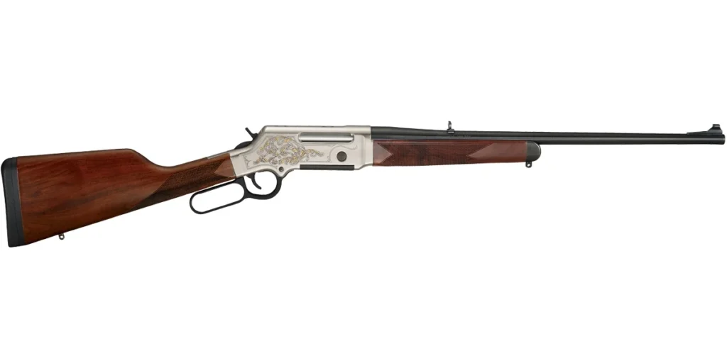 Henry H014D223 Long Ranger Deluxe 223 Rem 5.56x45mm NATO 5+1 20" Blued 20" Round Barrel Nickel-Plated with 24K Gold Inlay Engraved Steel American Walnut Right Hand | Elite Firearms