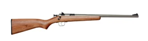 Crickett KSA3238 Youth  22 LR 1rd 16.12" Stainless Steel Barrel, Fixed Front/Adjustable Rear Peep Sights, Walnut Stock w/11.5" LOP, Rebounding Firing Pin Safety | Elite Firearms