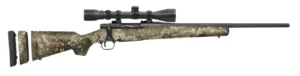 Mossberg 28067 Patriot Super Bantam 308 Win Caliber with 5+1 Capacity, 20" Fluted Barrel, Blued Metal Finish & TrueTimber Strata Synthetic Stock Right Hand (Youth) Includes 3-9x40mm Scope | Elite Firearms