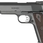 Springfield Armory PX9419ADJ 1911 Garrison Full Size 9mm Luger 9+1 5" Stainless Match Grade Barrel, Blued Carbon Steel Serrated Slide, Blued Carbon Steel Frame w/Beavertail, Thinline Wood Grip | Elite Firearms