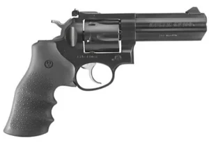 Ruger 1702 GP100 Medium Frame 357 Mag 6 Shot, 4.20" Blued Steel Barrel, Blued Cylinder, Blued Steel Frame, Black Hogue Monogrip, Exposed Hammer